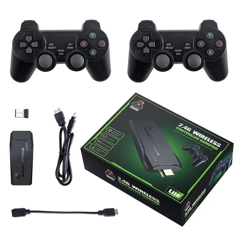 Wireless Gamepad Bundle (HD/TV Game Stick Set with Two Controllers)