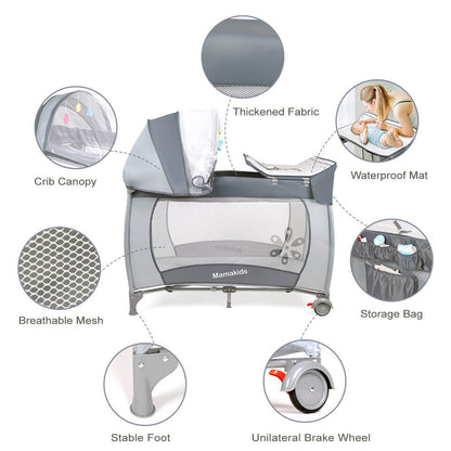 2 in 1 Baby Cot with Toys