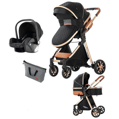 Baby Stroller with Car Seat and Mommy Bag