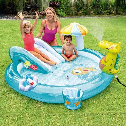 Crocodile Play Center Inflatable Spray Slide