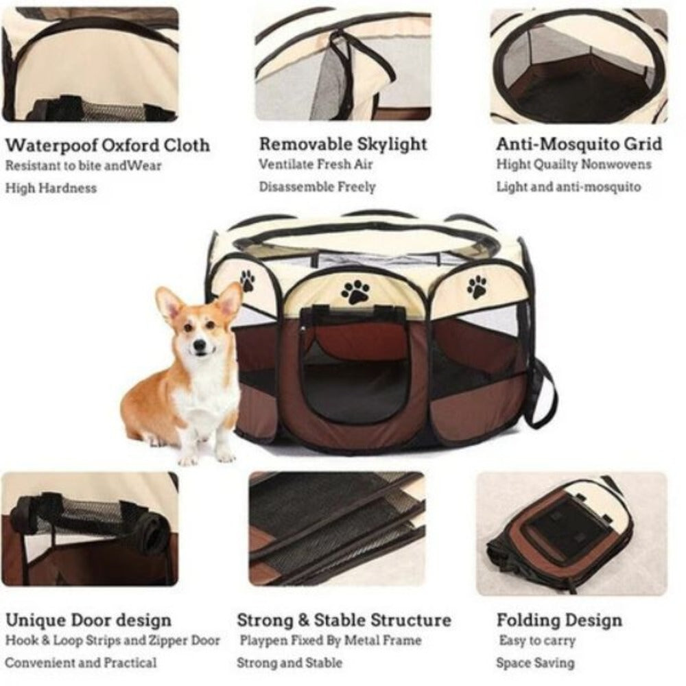 Foldable Pet Playpen For Dogs Pop Up – Indoor and Outdoor Use